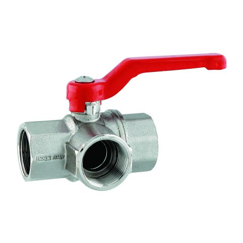 Trevägs kulventil 1"